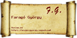 Faragó György névjegykártya