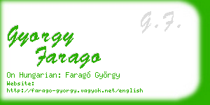gyorgy farago business card